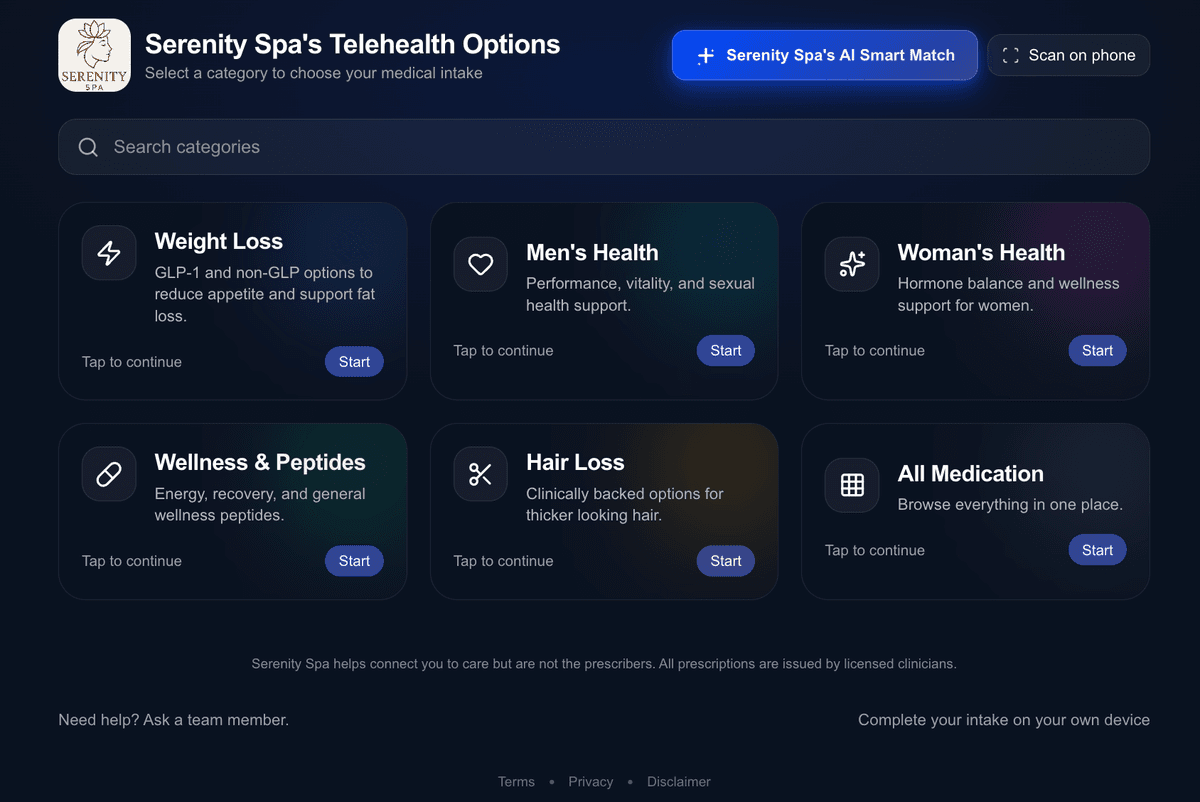 LegUpRx white-label telehealth app interface showing custom branding, partner dashboard, and telehealth program management tools