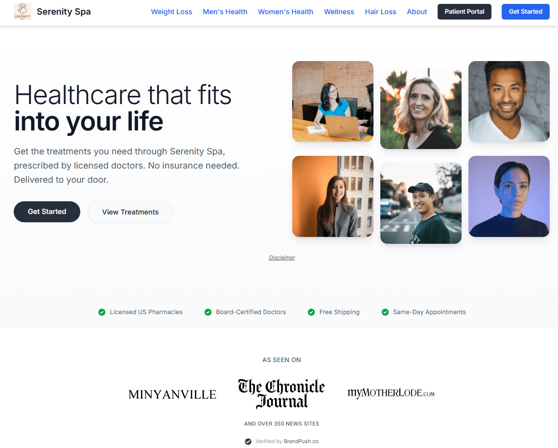 Managed telehealth website used to convert local business traffic